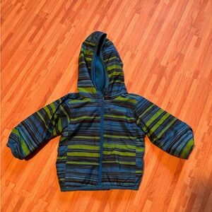 Columbia Blue and Green Striped Jacket 6-12 month